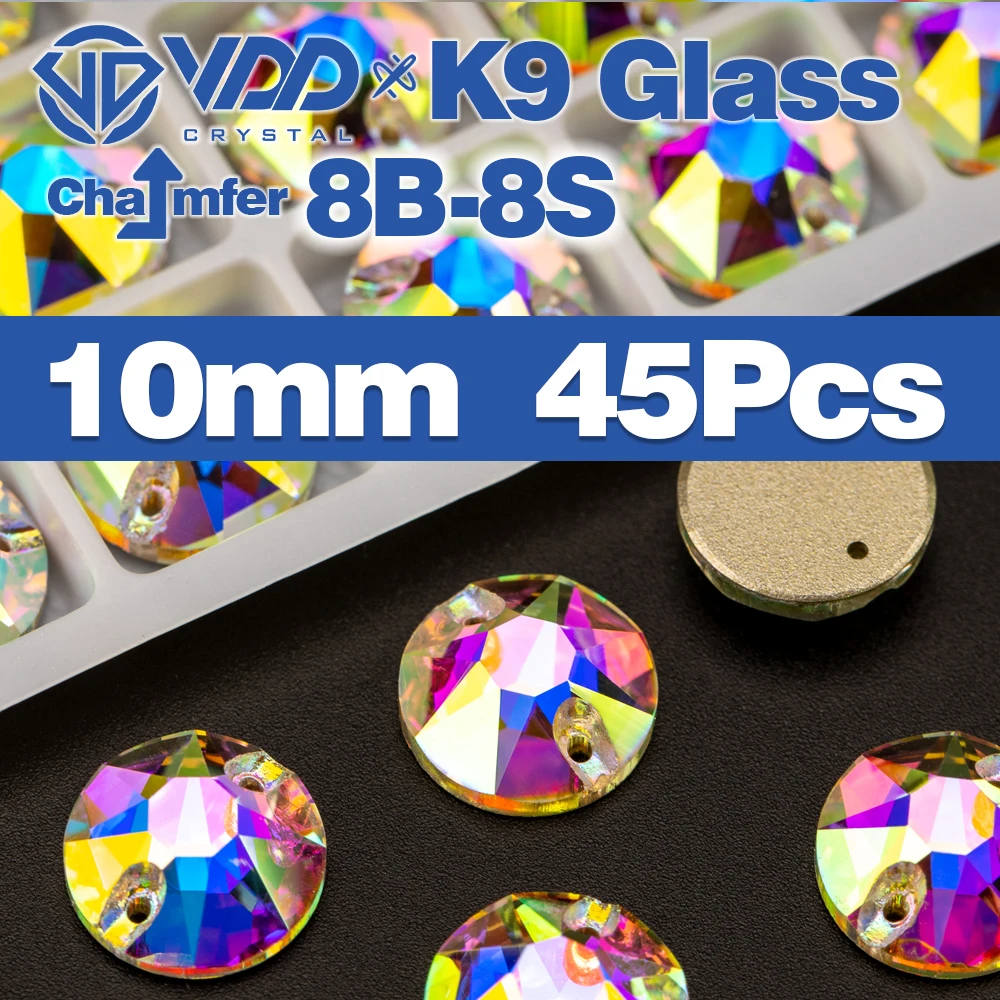Premium K9 Glass Sew-On Rhinestones - Top Quality Crystal AB Flatback Stones for Clothing and Wedding Accessories