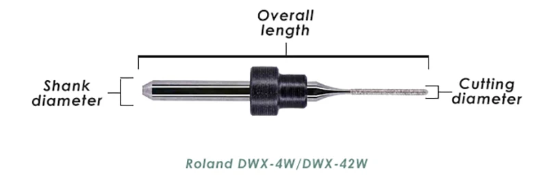 Roland Diamond Coated Milling Bur – 2mm For DWX-50, DWX-51, DWX-52 Dental Lab