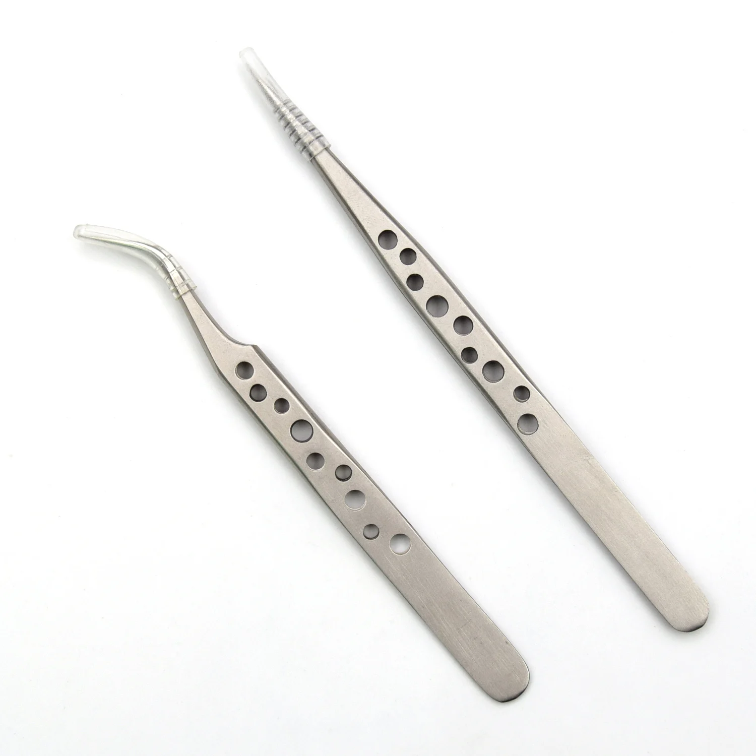 2pcs Eyelashes Tweezers Stainless Steel Makeup Eyelash Tweezers Eyelash Extension Tweezer Eyebrow Tweezers Eyelash Tweezers Set 3