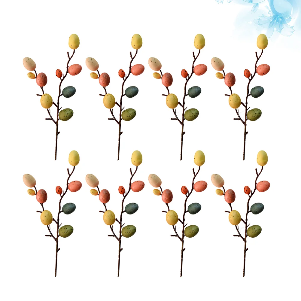 

5/8 Branches Easter Egg Decorations Stylish DIY Easter egg Easter Ornaments Adornments for Home Living Room Mall (Colorful)