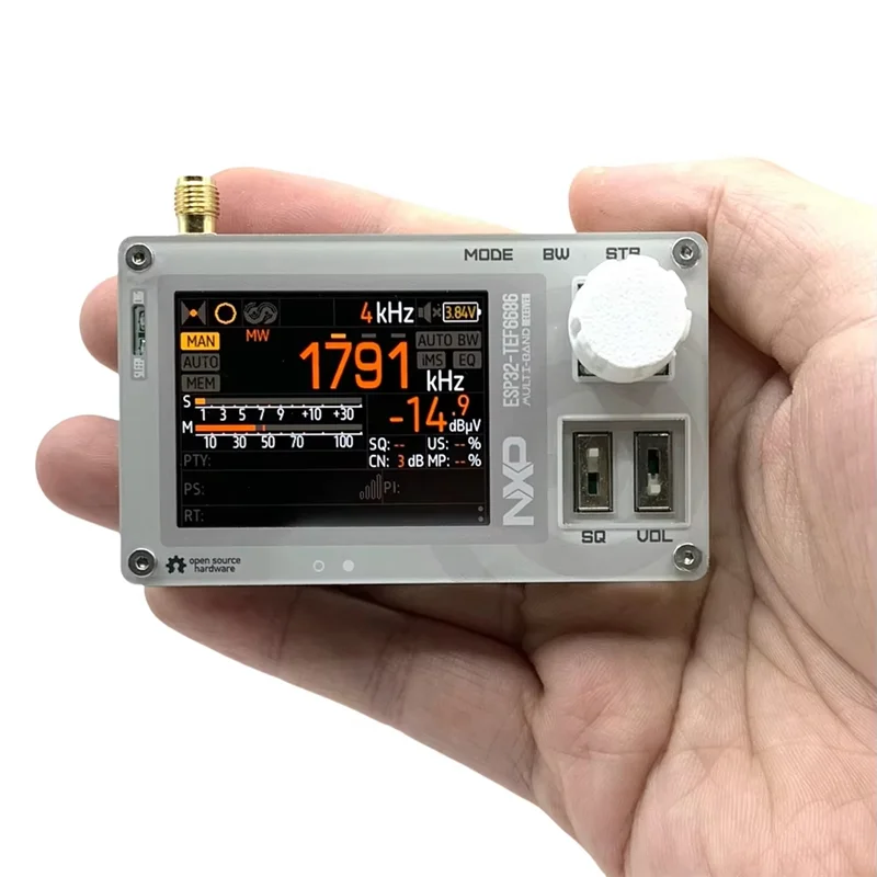 AAAEL-TEF6686 DSP Radio 2.0 Inch IPS Screen ESP32 Full Band Radio FM/LW/MW/SW Shortwave Radio Receiver With Donut Antenna