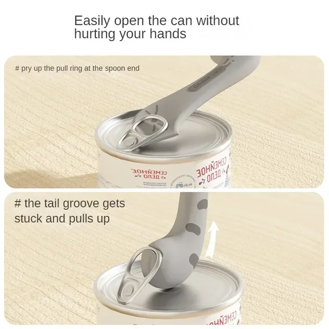 Pet Spoon Multifunctional Can Opener Wet Food Mixing Spoon Silicone Cat Can Sealing Cover Food Storage Dog Accessory New 2