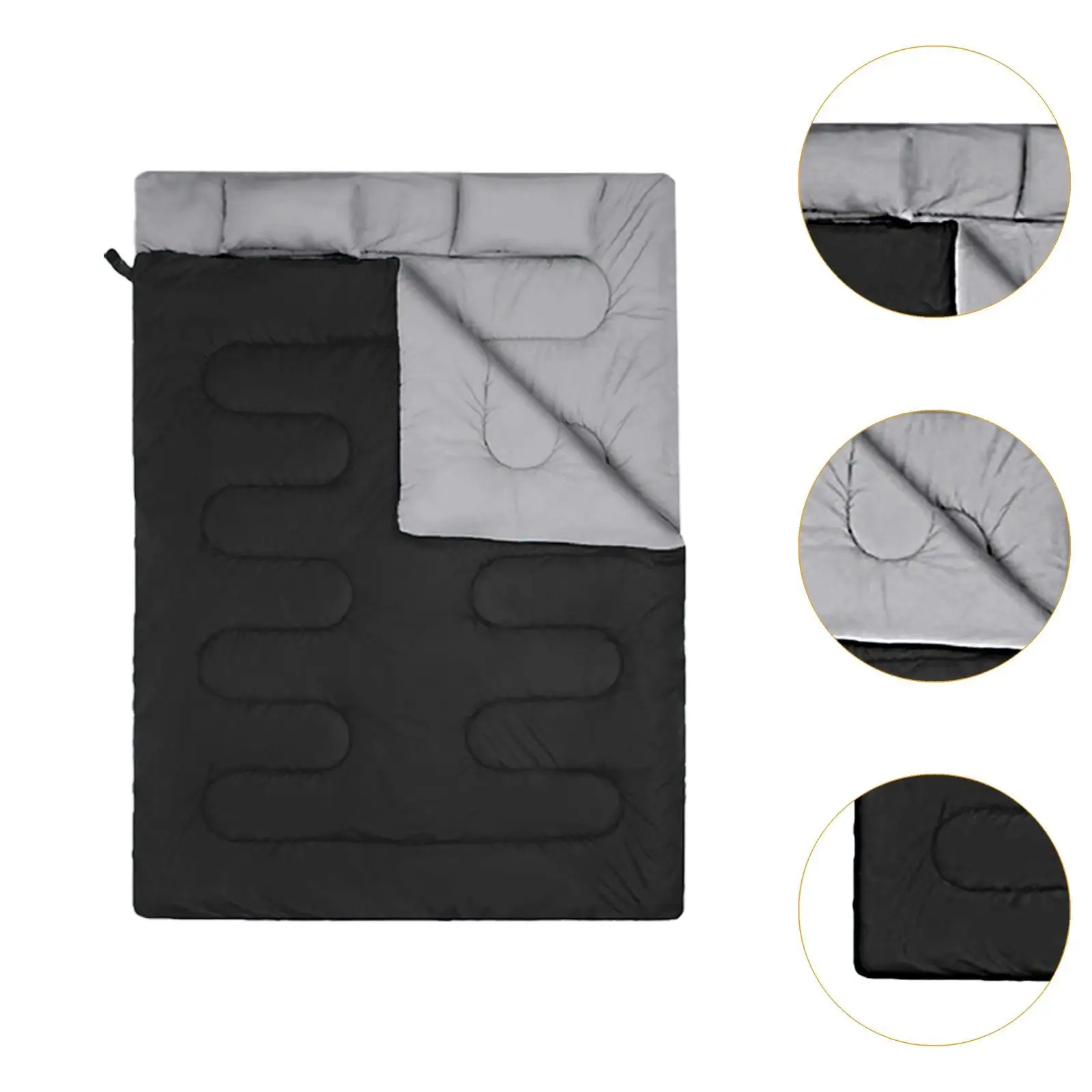 Double Sleeping Bag Warm Camping Sleep Bag 2 Person with Carry Pouch Portable Waterproof Backpacking Quilt for Indoor Travel 5