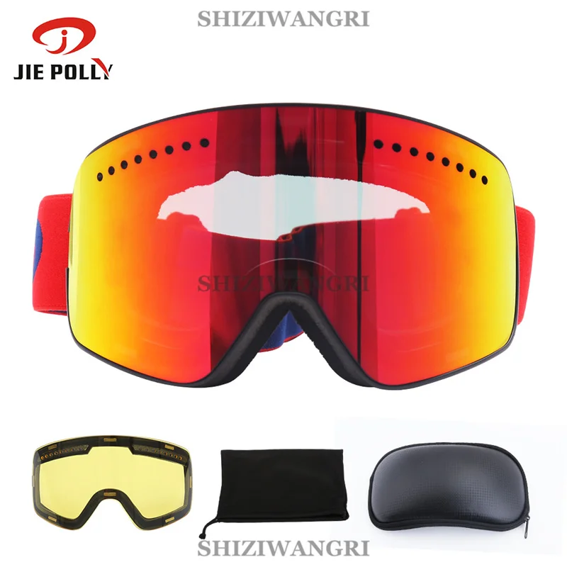 2022 New Double Layer Magnetic Ski Goggles Lens Skiing Anti-fog UV400 Snowboard Goggles Men Women Ski Glasses Eyewear 5