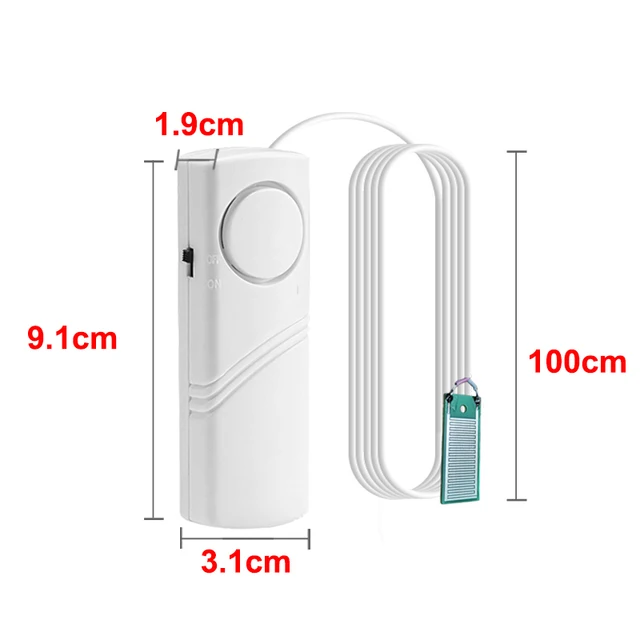 Water Leak Alarm Liquid Leak Detector Flood Overflow Sensor Work 3V Kitchen Bathroom Fish Tank independent Built-in Sound Alarm 5