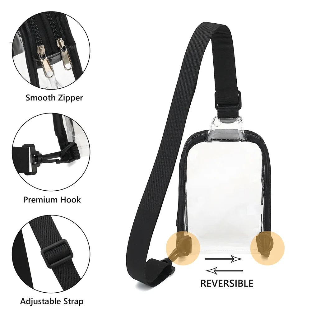 

Прозрачная Спортивная нагрудная сумка для стадиона, прозрачная сумка-слинг для мужчин и женщин, для концертов, спорта, путешествий, прогулок, бега с регулируемым ремешком