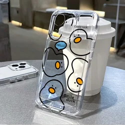 Adorable Line Duck Clear Phone Case - Transparent Protective Cover for Galaxy Note20 Ultra (SC06 - BA - P5909)