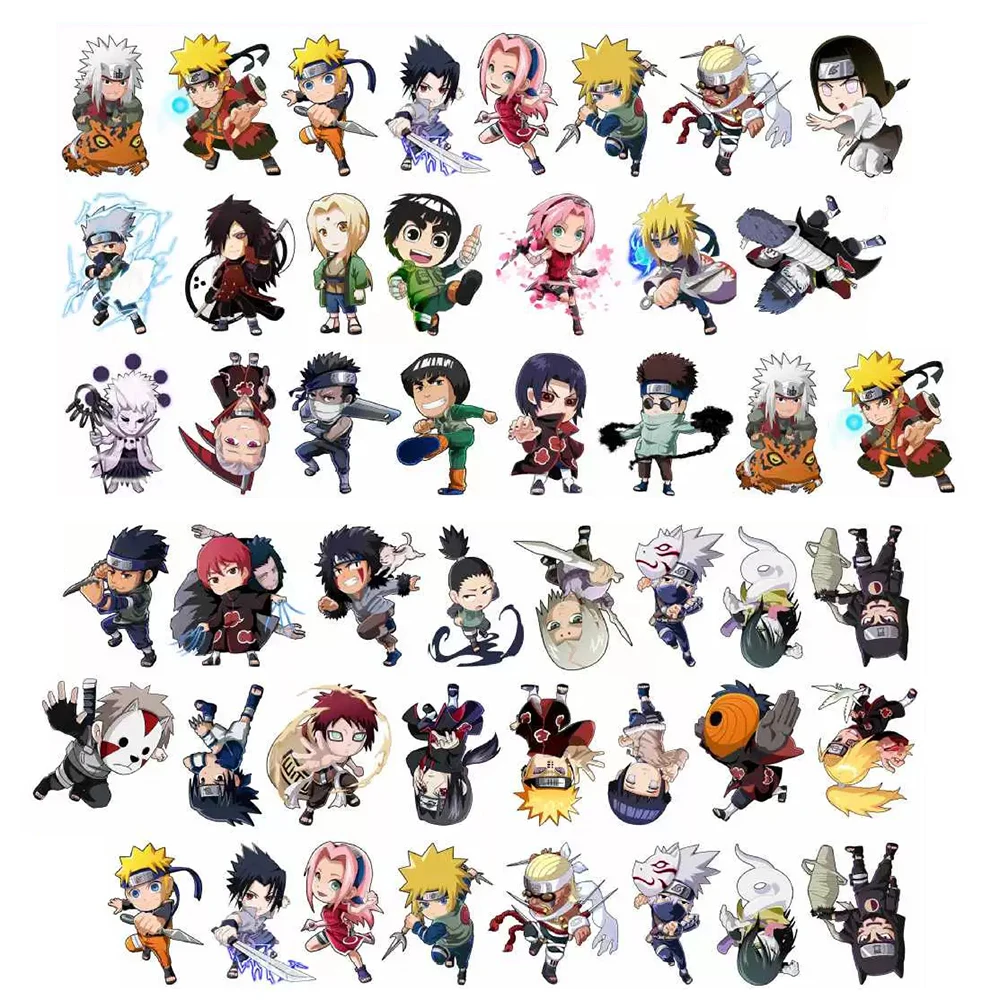 Naruto Anime Resin Accessories Set - Cute Acrylic DIY Gift Patches (50 Pieces)
