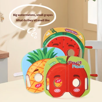 Kids Cloth Book Mask Cloth Book Fruit Theme Cute Modeling Baby Toy Character Fun Experience Interactive Games Birthday Gift 6
