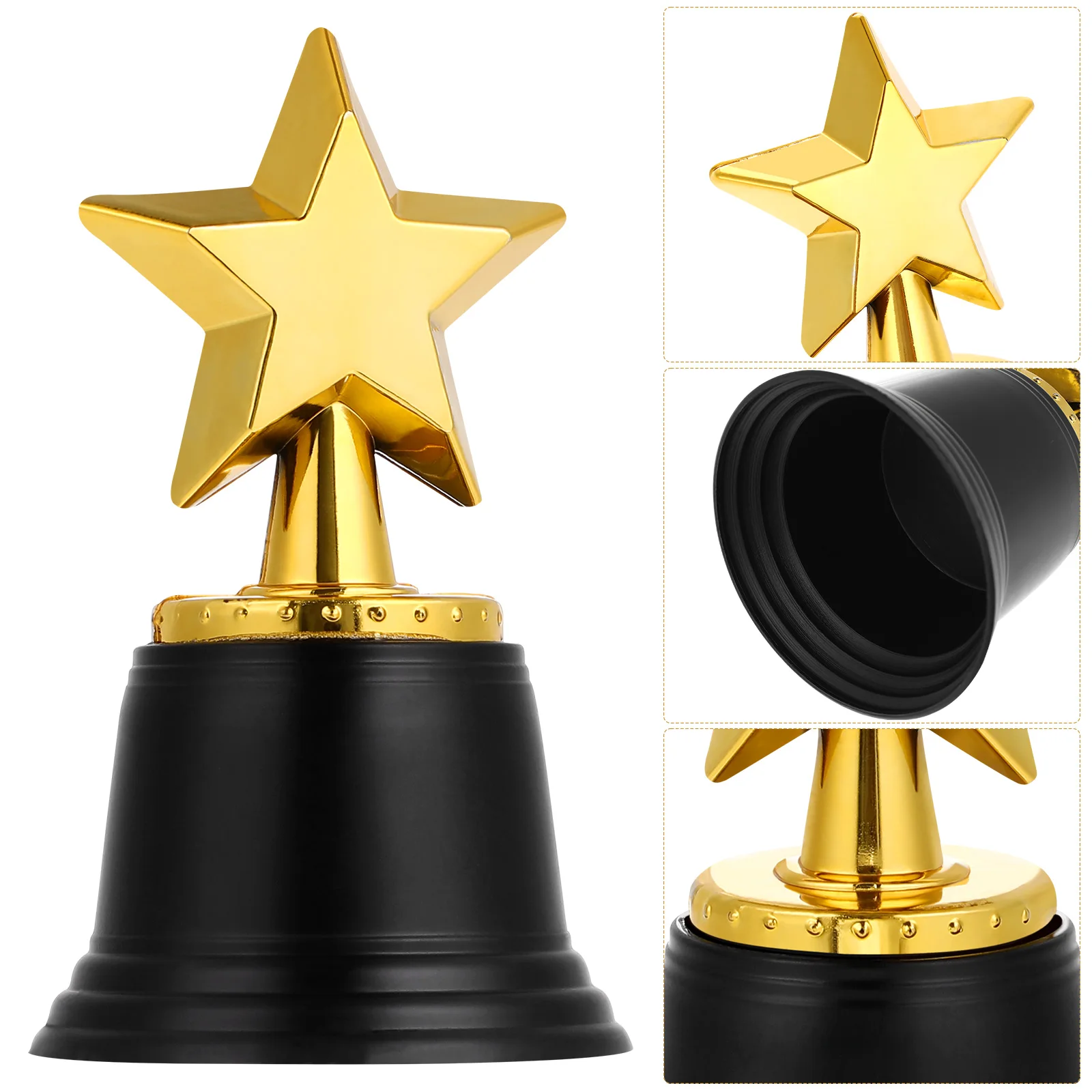 6 Pcs Star Trophy Awards Plastic Trophies Party Favors Kid School Reward Sports Tournament Winning Prize Game Event Props NEW