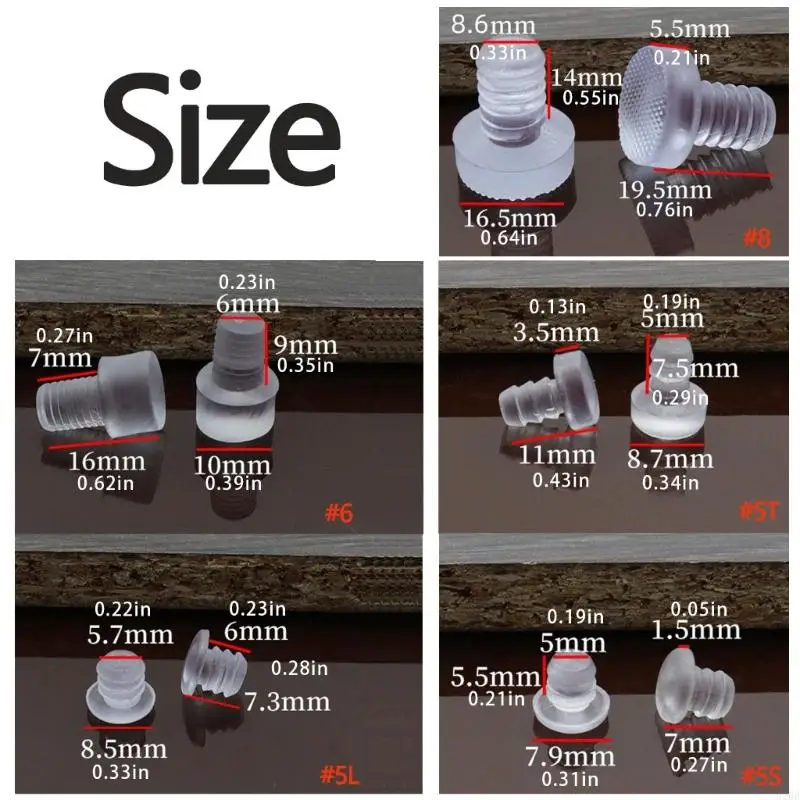 100pcs Clear Rubber Furniture Pad set Table Chair Leg Feet Bottom Slide Pad set