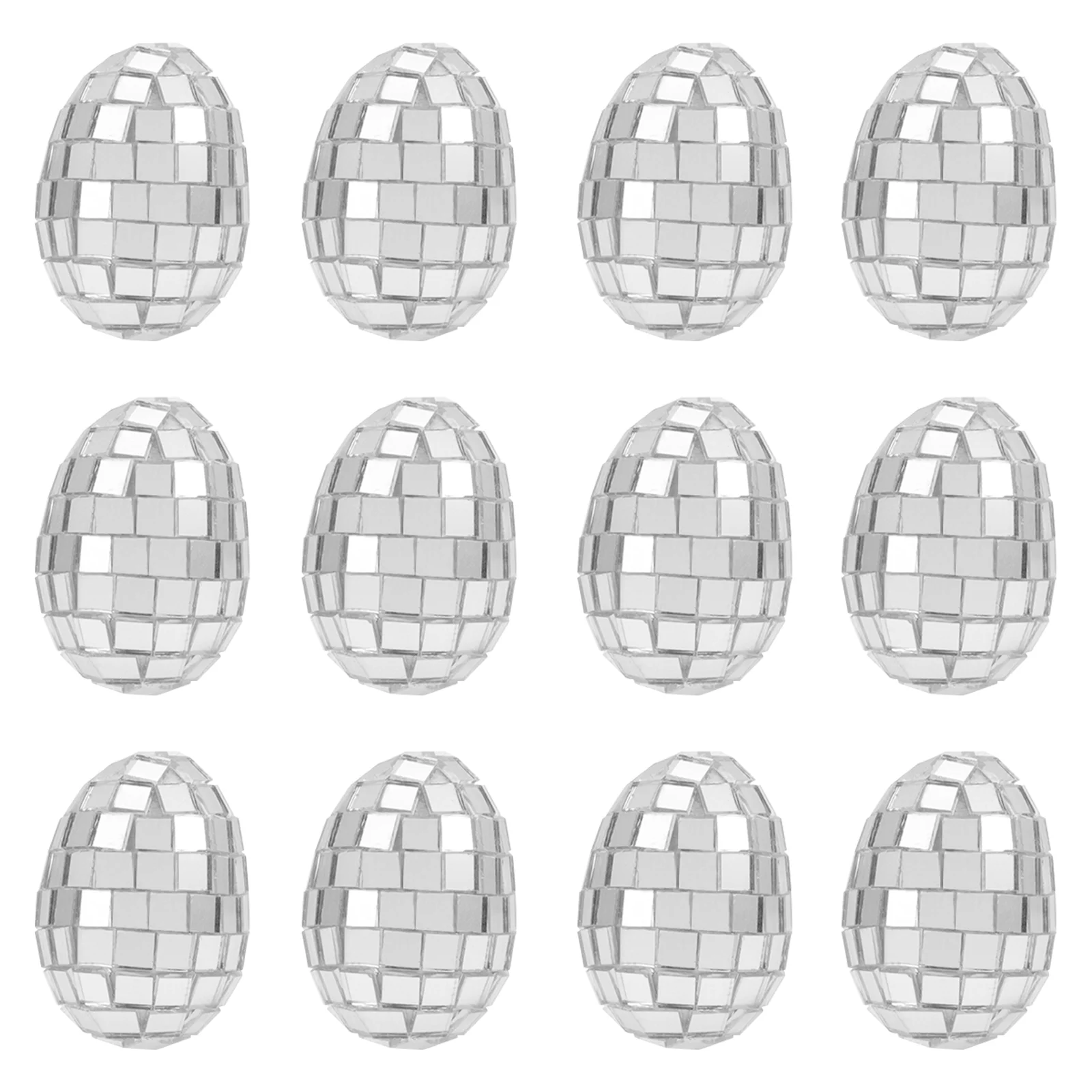 

12 Pcs Mirror Easter Egg Party Supplies Disco Ball Ornaments Reflective Eggs Balls Accessories