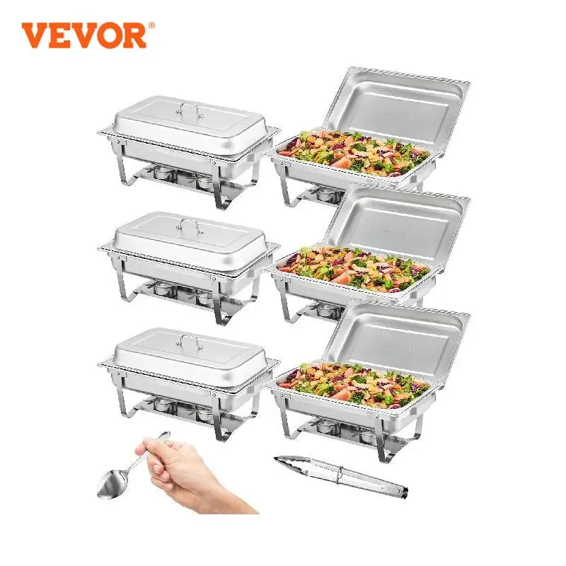2/6 Packs 8QT Rectangle Chafing Dish 1