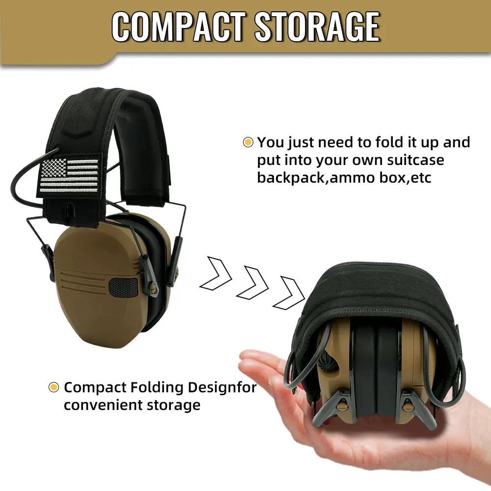 Electronic Shooting Headset Headphones for Hearing Protection Ear Protect Noise Reduction Active Hunting Tactical Earmuff