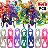 50/1PCS Colorful Sealing Clip Steel Wire Bag Clips Multifunctional Storage Clamp Clothespin Food Snack Fixing Portable Seal Pegs 1