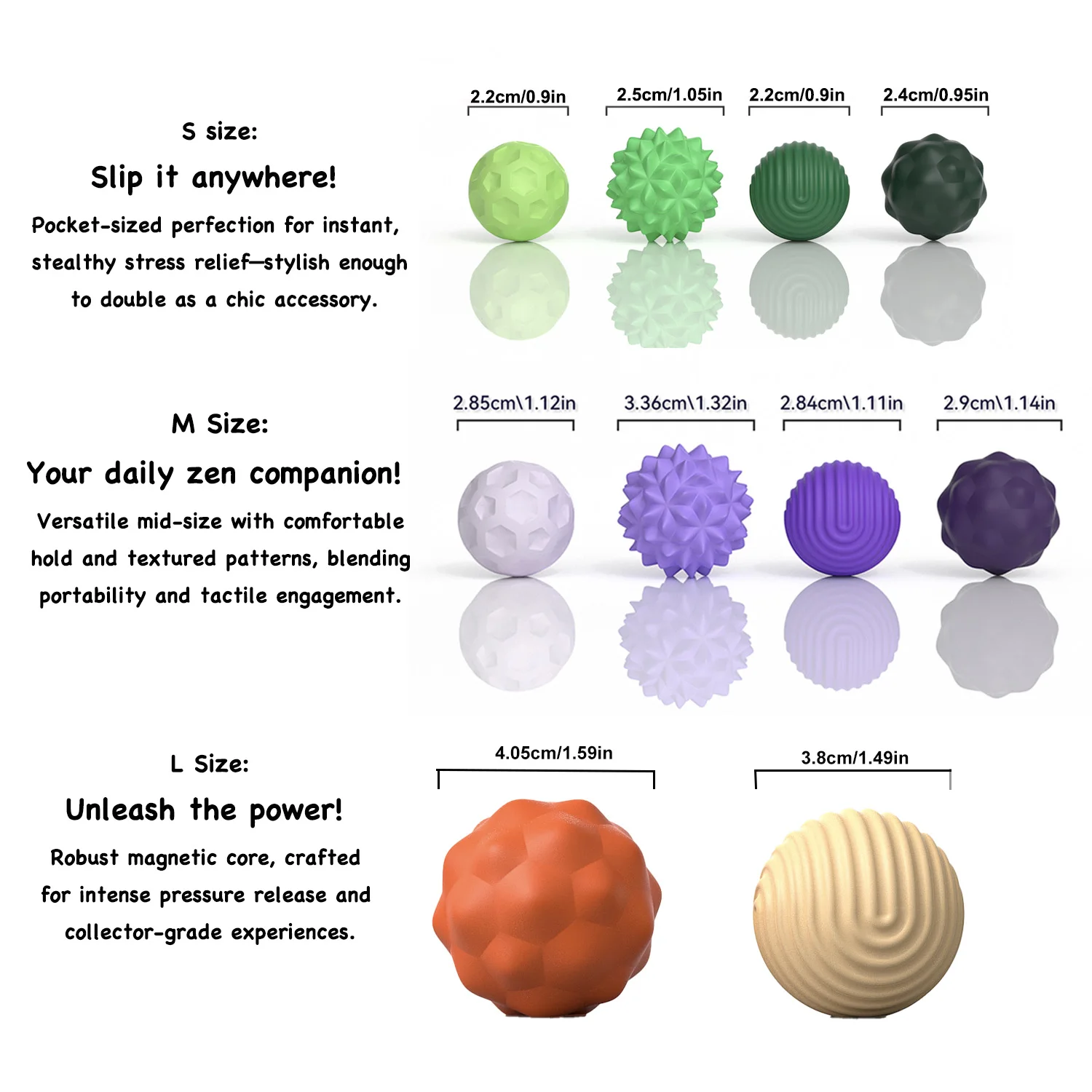 T TAKONE 4 sfere magnetiche antistress – sfere in silicone di alta qualità con magneti delicati, giocattolo portatile Fidget per ufficio e viaggi, antistress (verde