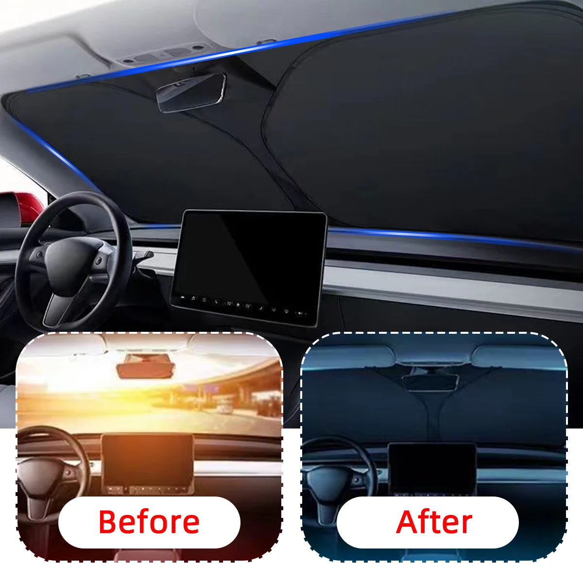 1pc Car Thermal Insulation Sunshade General Motors Windshield Sunshade Car Windshield Foldable Interior Accessories car sunshade windshield sunshade windshield sun shade