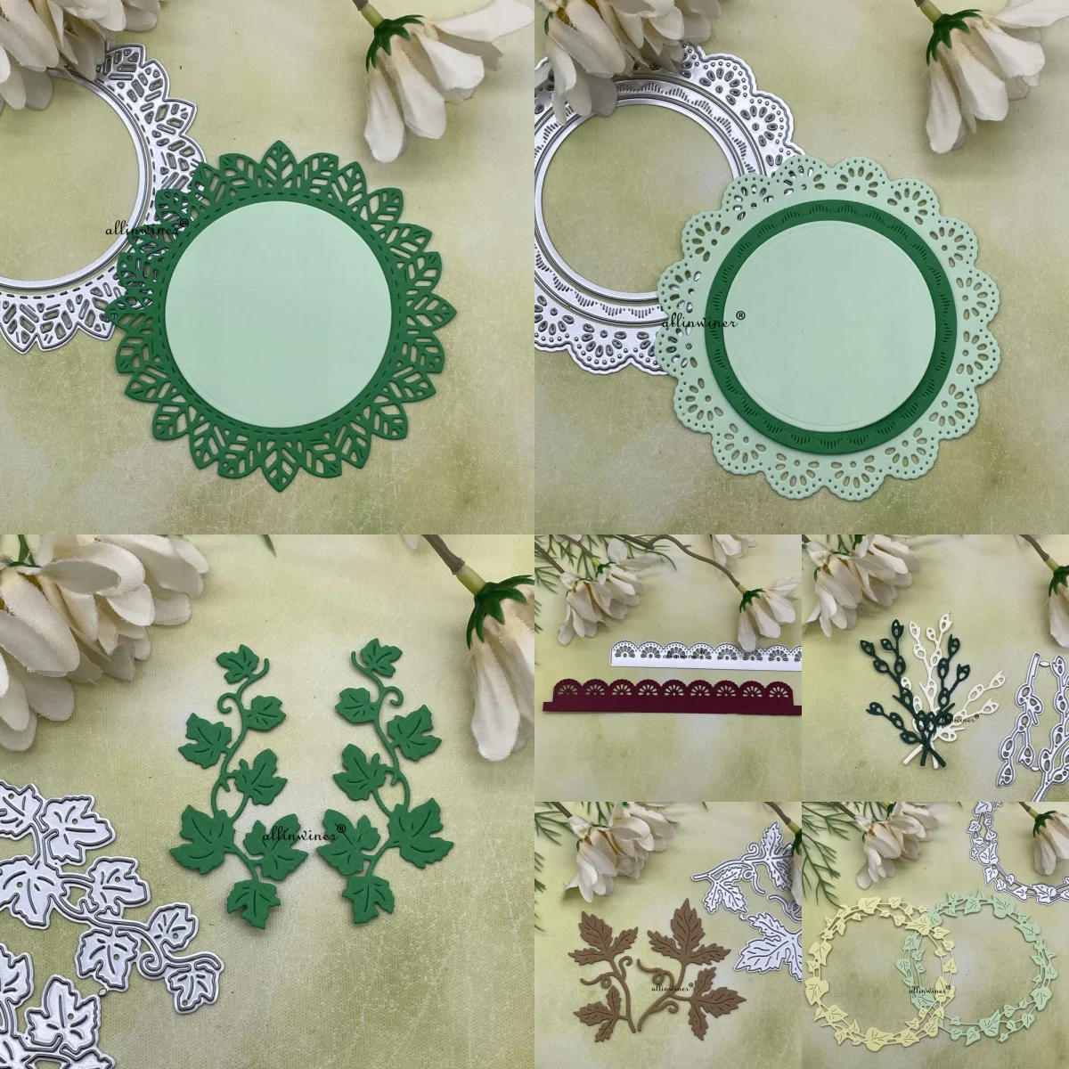 화환 잎 레이스 금속 절단 다이 스텐실 DIY Scrapbooking 장식 엠보싱..