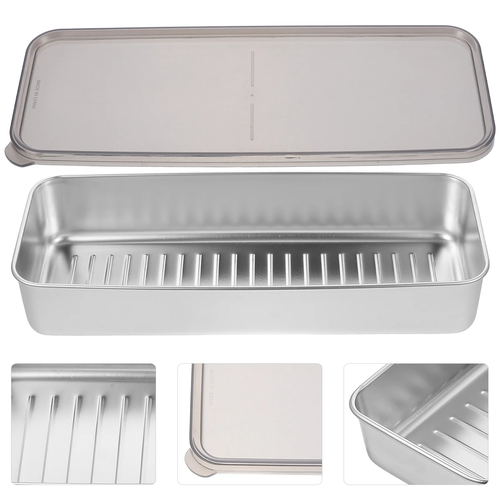 

Refrigerator Stainless Steel Crisper Bacon up Preserved Food Canister Storage Containers For Fridge