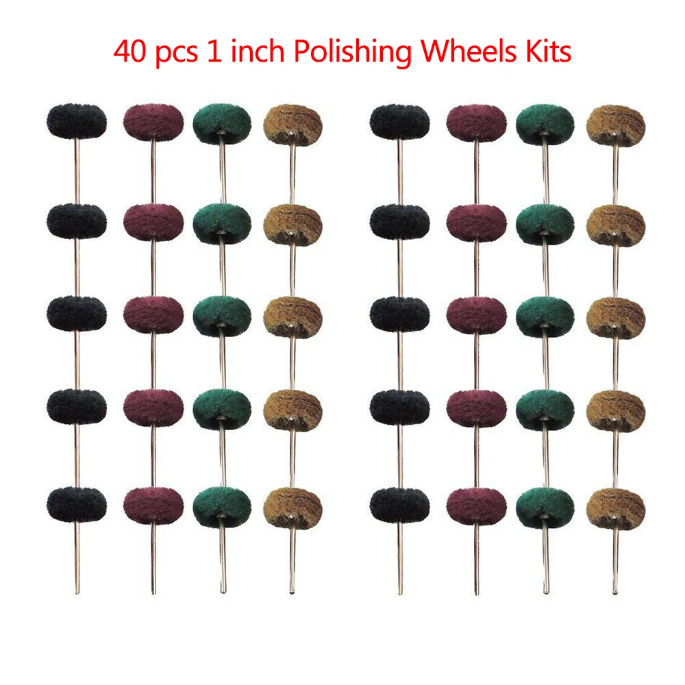 

40Pcs 1" 25mm Abrasive Wheel Buffing Polishing Wheel Set For Dremel Rotary Tool