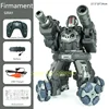 Multiplayer Combat Gesture Sensing Launch Water Bomb Remote Control Robot 2.4G 4WD 6 Life Auto Demo 360° Rotate RC Stunt Robot 6