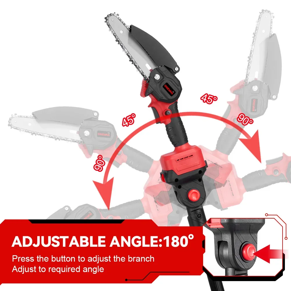 ONEVAN 3 in 1 Brushless Telescoping Pole Electric Chainsaw Cordless Pruner Garden Pruning Power Tool For 21V 18V Battery mini chainsaw electric chainsaw electric saw mini electric saw