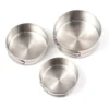 Lixada 3pcs Stainless Steel Combination Cookware Set Camping Kitchenware Pan Pot with Folding Handle for Outdoor Hiking Picnic 3