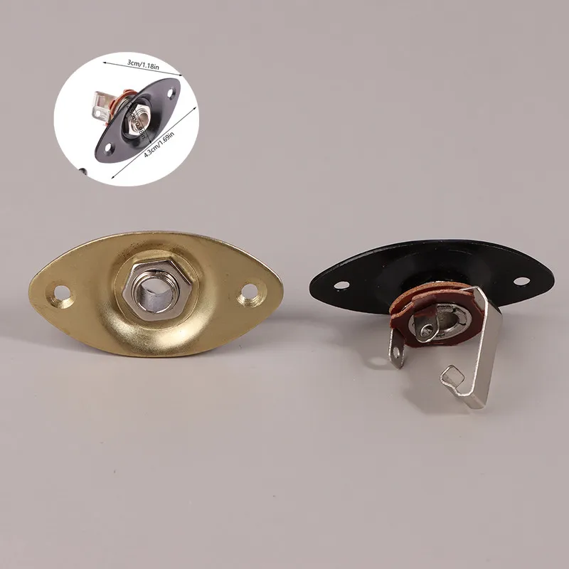 

1Set Metal Concave Output Jack Plate Socket & Screws For Electric Guitar Replacement Oval Electric Guitar Pickup Accessories