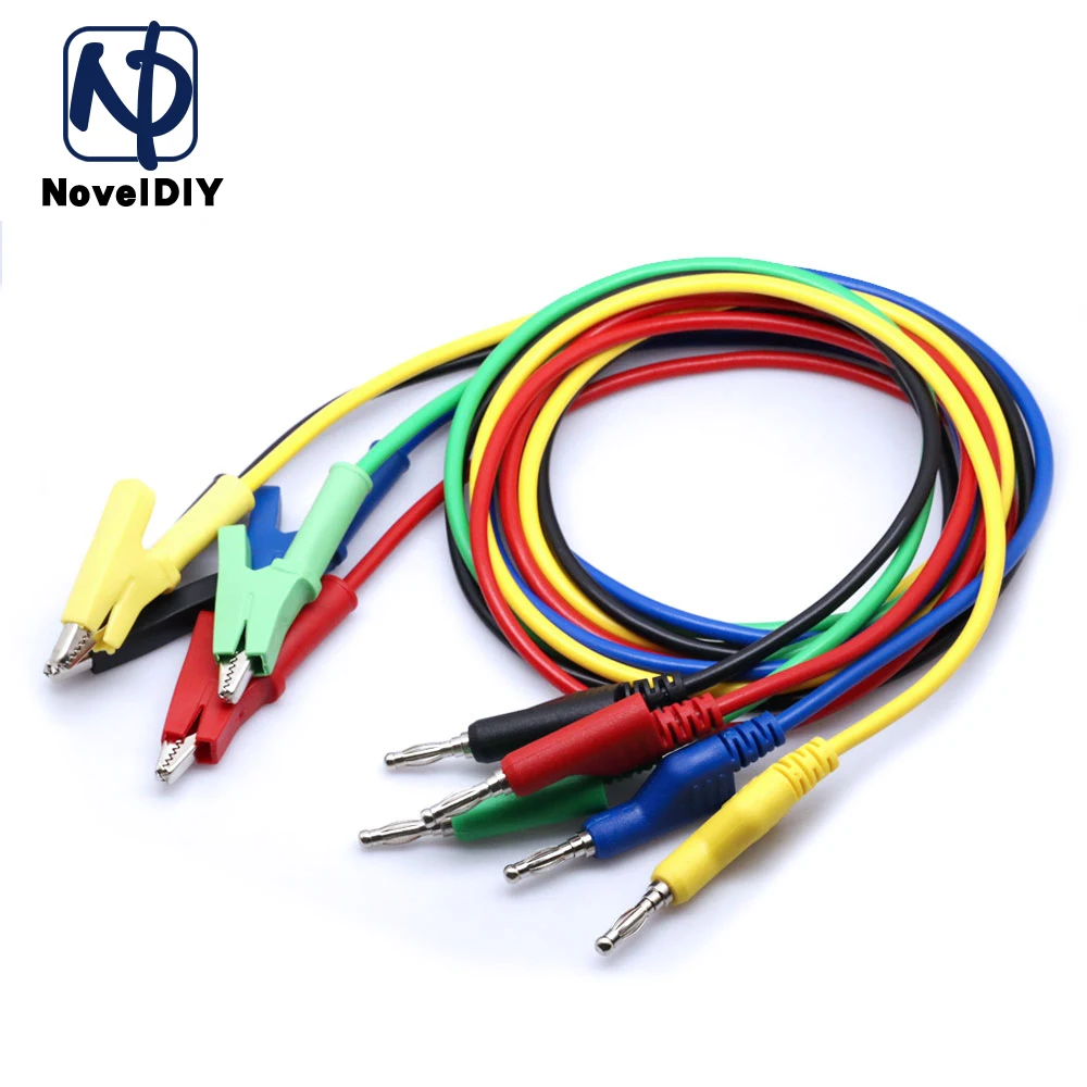 Double End Test lead Wire Line electrical Voltage 4mm Banana Plug Alligator Clip Crocodile 15A multimeter DIY Test Wires 1M alligator clips electric test clamp test clip