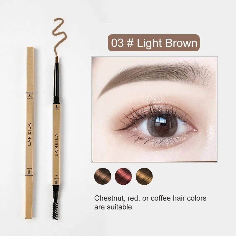 Waterproof Matte Eyebrow Pencil With Brush Long Lasting Tint_voghion.com