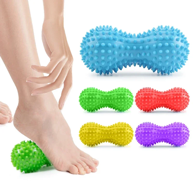FootMassageRollerPeanutDoubleLacrosseSpikyBallMyofascialBalls