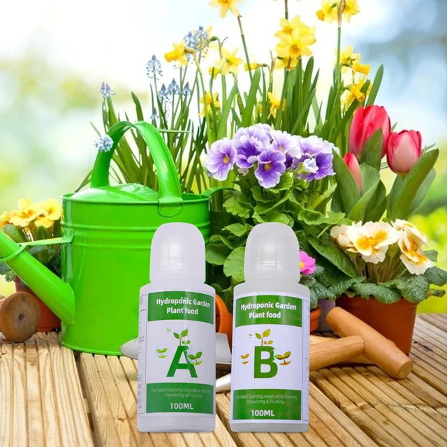 100 Ml Folyékony Műtrágya Ab Két Részben Beállított Hidroponikus Kerti Növényi Ételek Minden Növény Számára Virágzöld Fű - Image 3