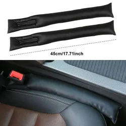 Premium Leather Car Seat Gap Filler - Soft Padding & Spacer Organizer for Seamless Interior Styling (1/2/4 Pack) (Black - 2pcs)