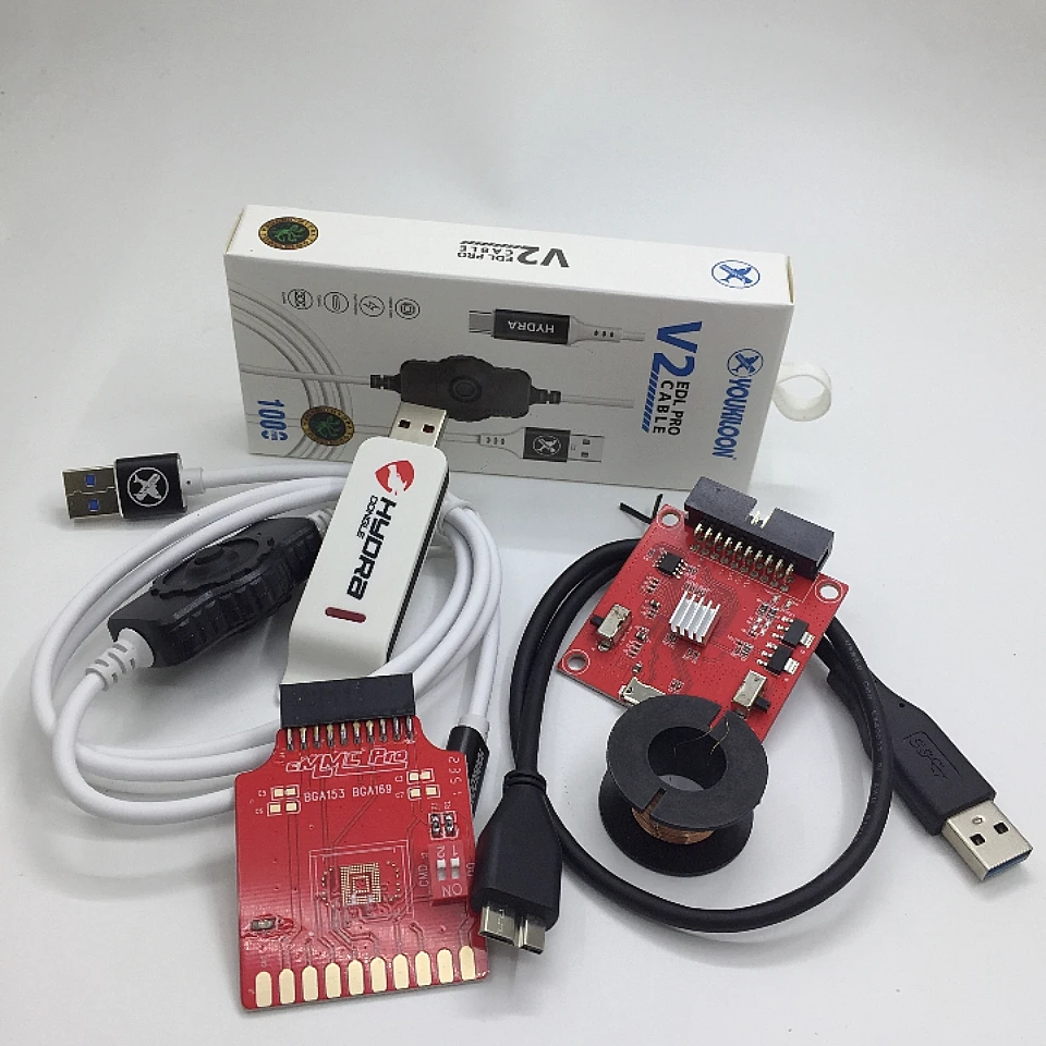2024 오리지널 히드라 동글 + V2 EDL 케이블 + eMMC ISP 어댑터 도구, BGA153,BGA169,BGA221,BGA162, eMMC 브레이크 아웃 보드 도구, 신제품