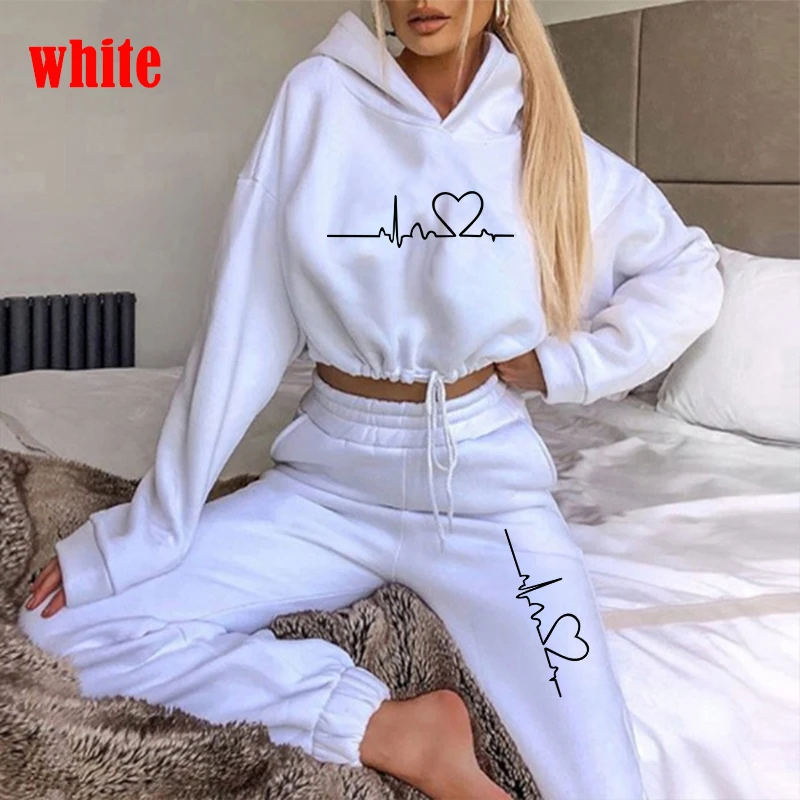 Women Fashion Casual Tracksuits Long Sleeve Hoodies And Trousers Sport Suits Hoodies Slim Jogging Suits
