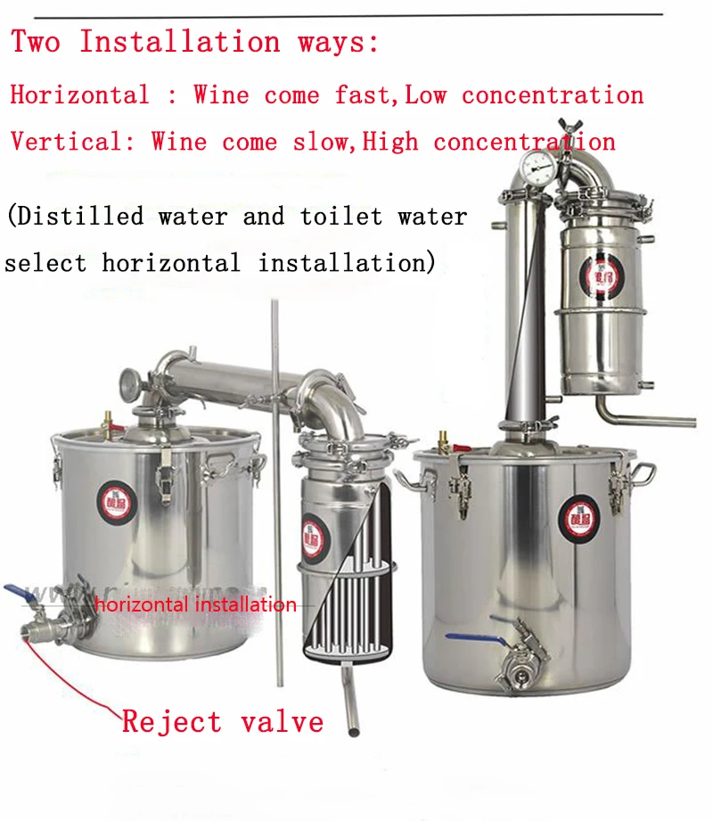 Household 20L Wine Distiller Brewing Machine Stainless Steel Alcohol Vodka Liquor Distiller Pot/ Boilers Equipment 2