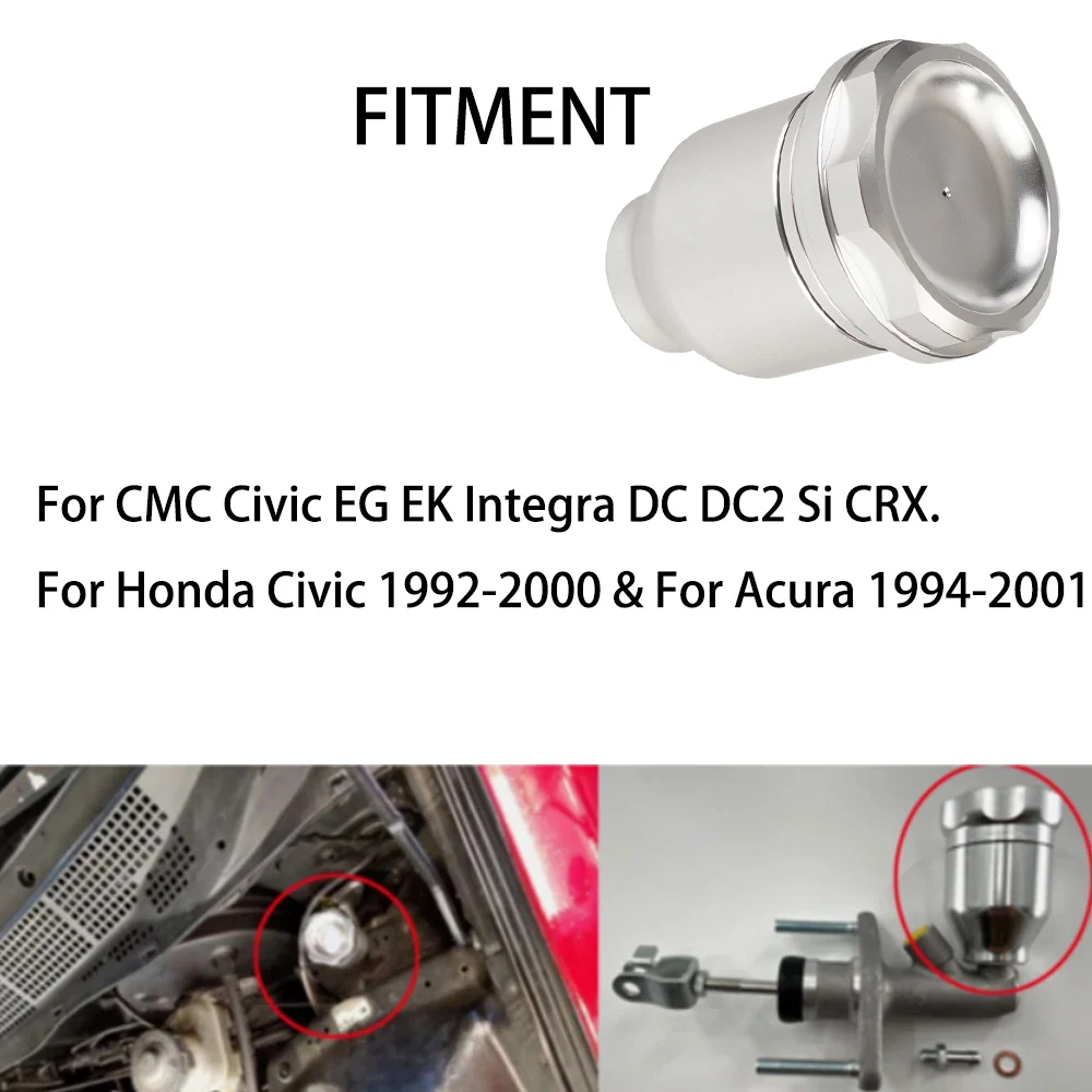 Clutch Master Cylinder Reservoir Metal Auto Parts Aluminum Clutch Master Cylinder Reservoir For Honda Civic 1992-2000 & Acura 1994-2001 For CMC Civic EG EK Integra DC DC2 Si CRX
