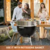 Stainless Steel Rotisserie Ring Kit for Weber 22 Inch Charcoal Kettle and Other Similar Grills 6