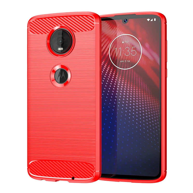 Shockproof Silicone Case For Moto Z4 Play Armor Soft Phone Cover For moto z2 MOTO Z2 Force Carbon Fiber Case