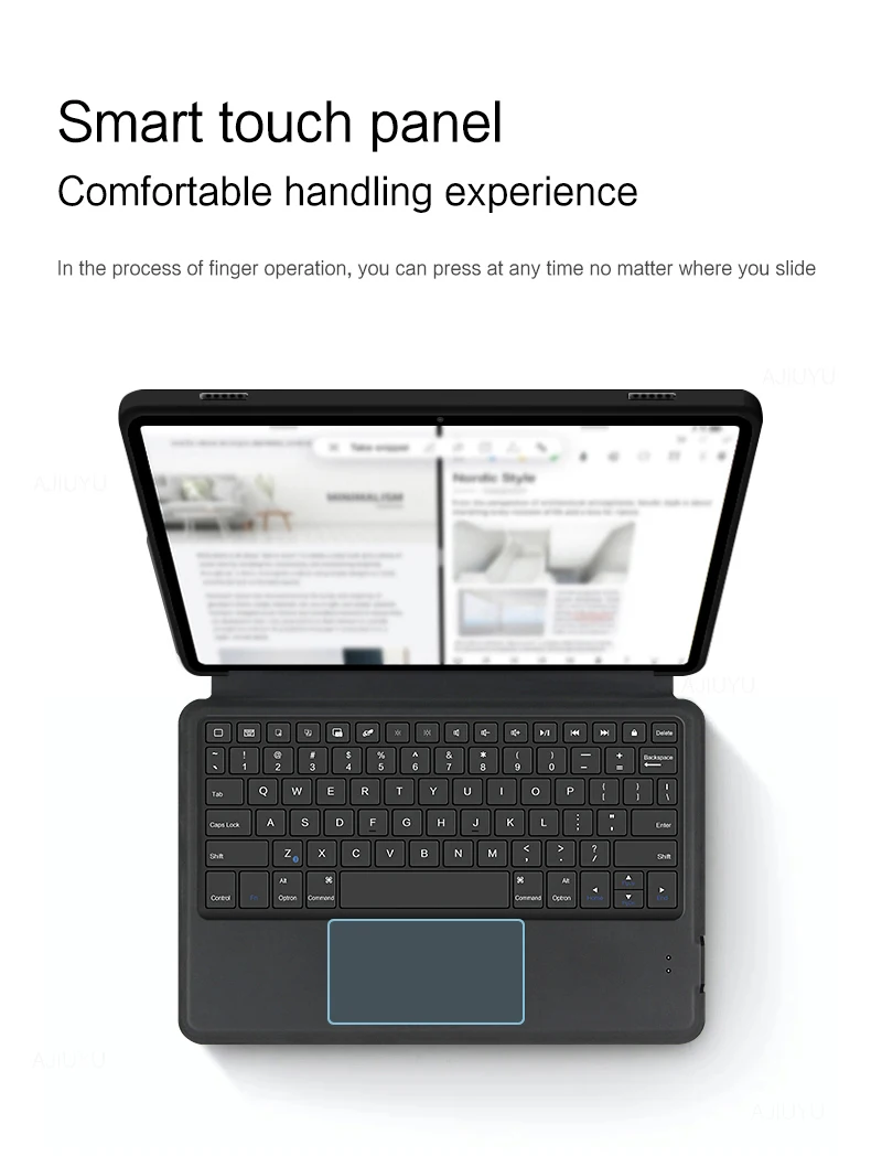 Tablet, teclado sem fio, touchpad, escudo protetor,