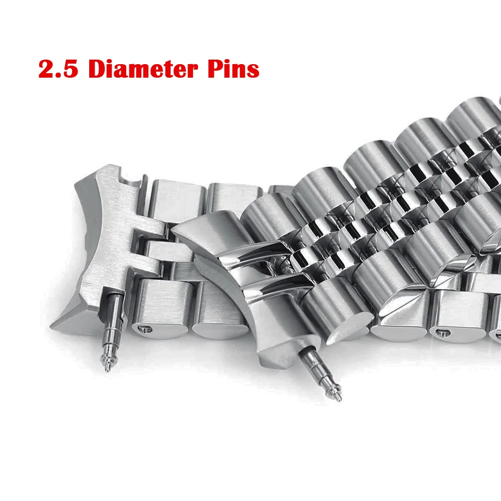 Pulseira de para Seiko Jubileu Curvo End Seiko Water Ghost 316l Solid Strap Deployment Metal Buckle 2.5 mm Pins 22 mm Aço Inoxidável - Image 6