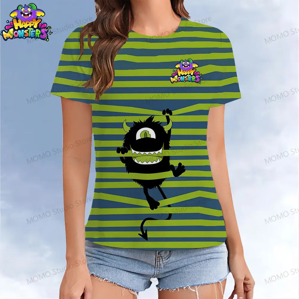

Женская футболка Kawaii Disney Monsters Inc. Летняя уличная одежда Y2k футболки женская футболка с коротким рукавом 2024 Свободная Женская одежда