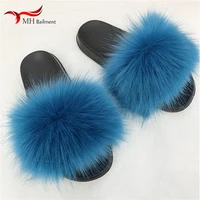 Faux Fur Slippers Women Home Fluffy Flat Slides Winter Comfort Furry House Sweet Shoes Female Slipper Indoor Flip Flops 1