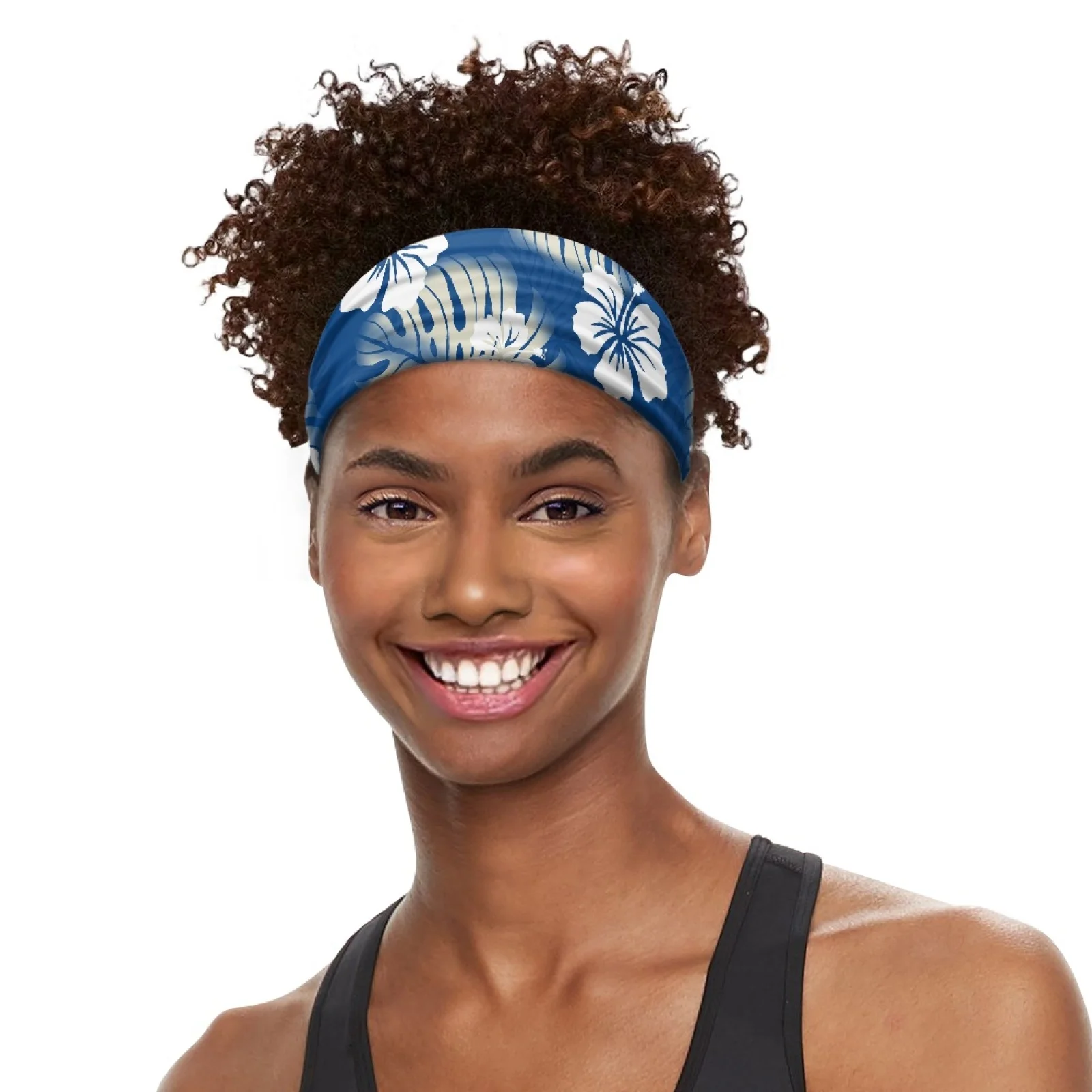 

Polynesian Tribal Fijian Totem Tattoo Fiji Prints Men Women Fitness Breathable Hibiscus Sports Headband Soft Polyester Fabric