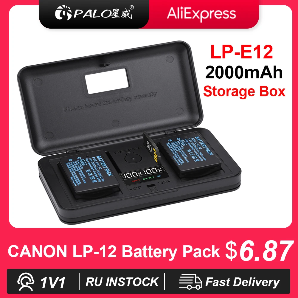 High Capacity LP-E12 Replacement Battery For Canon EOS M100, M50, M200 Cameras