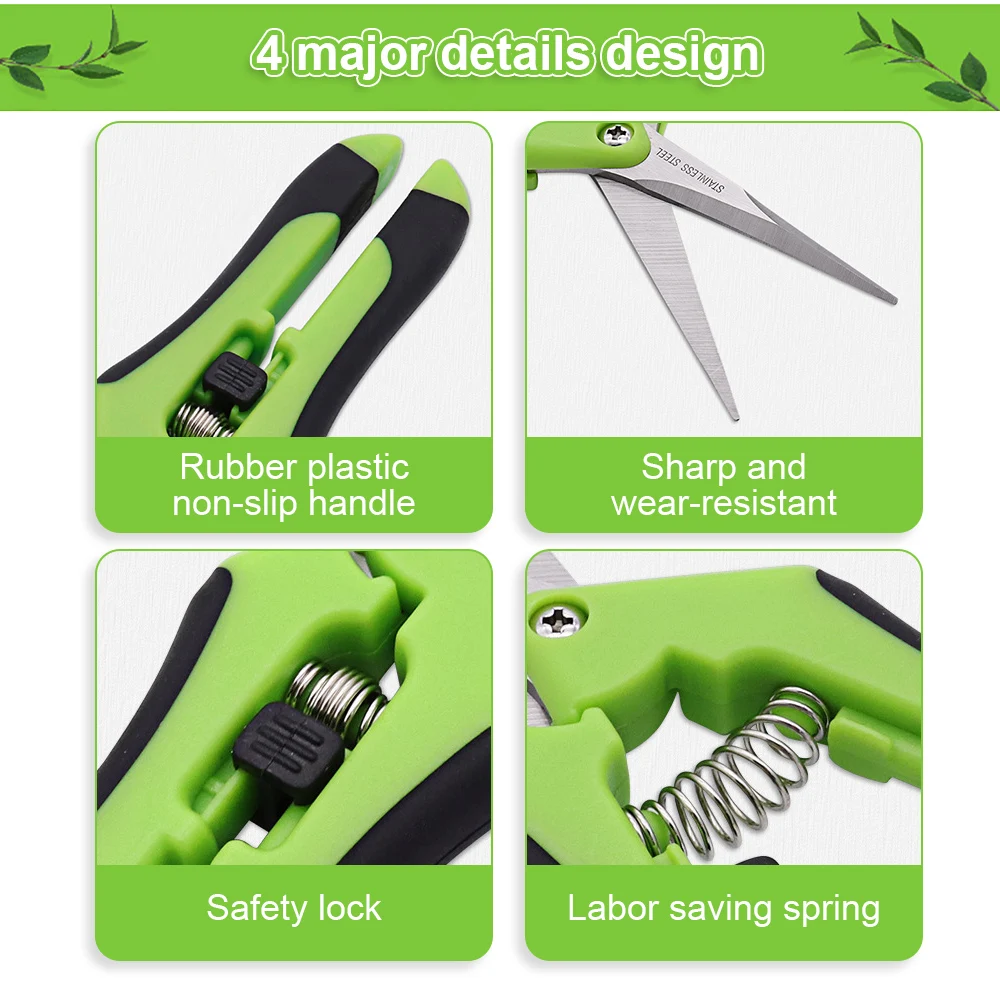 Garden Tools garden scissors Bonsai Shears Metal Gardening Scissor Pruning Tool Hand Cutter Fruit Picking Weed Household Potted 1PC