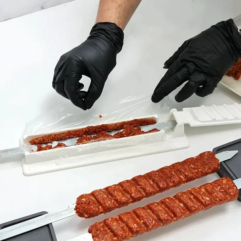 New Kebab Maker Single Row Barbecue Meat Skewers Grill Reusable Convenient Camping Picnic BBQ Accessories Tools Kitchen Gadget barbecue skewers bbq grilling accessories kebab maker