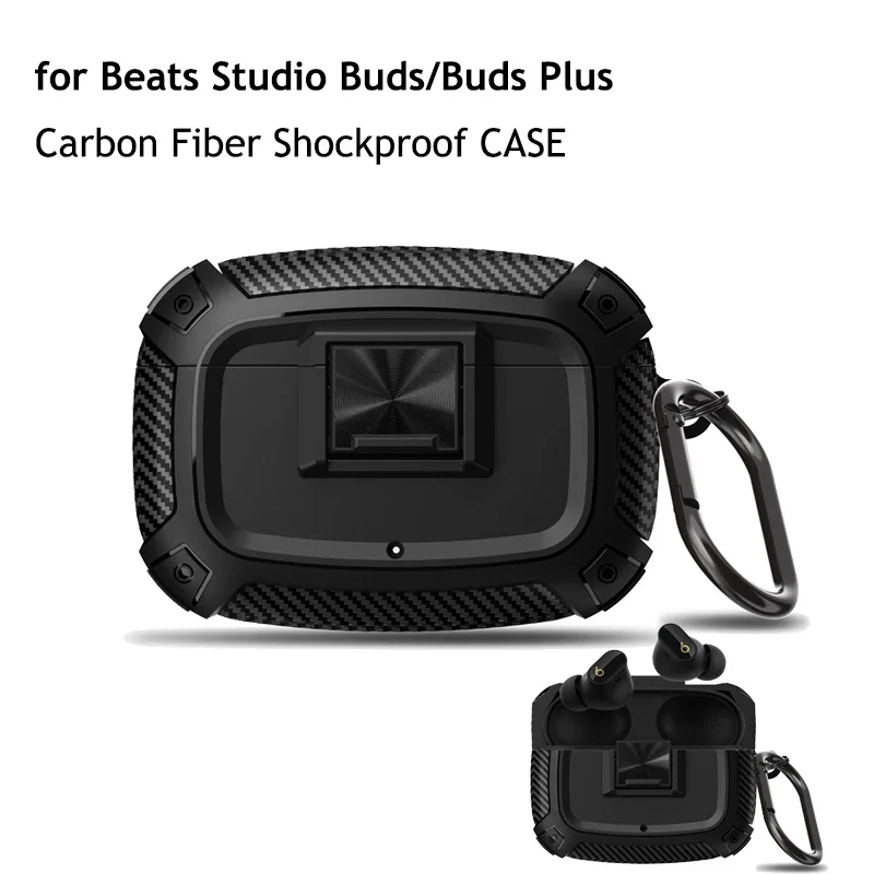 Per Beats Studio Buds Plus Custodia Custodia Antiurto In Fibra Di Carbonio Per Apple Beats Studio Buds Buds + Custodia Di Sicurezza Cover Funda Capa
