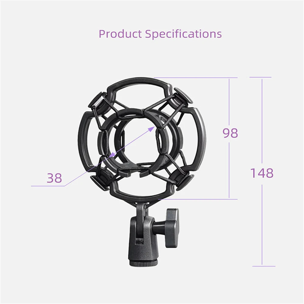 Universal Condenser Microphone Shock Mount Holder for Large Diaphram Mic Clip