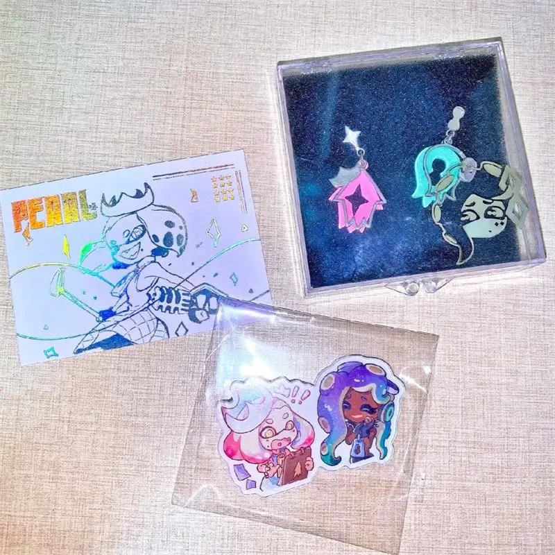 Jet Warrior 2(Splatoon2) Xiaoji Iida Earrings Earrings Earrings Splatoon 3 Animation Peripheral Games 4